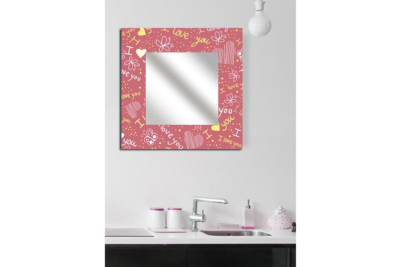 Dekorspegel Krasnaja 50x50 cm Christmas Love - Plexiglas/Flerfärgad - Inredning - Spegel - Väggspegel