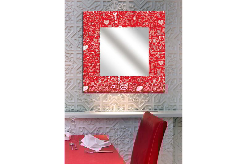 Dekorspegel Krasnaja 50x50 cm Christmas Love - Plexiglas/Flerfärgad - Inredning - Spegel - Väggspegel