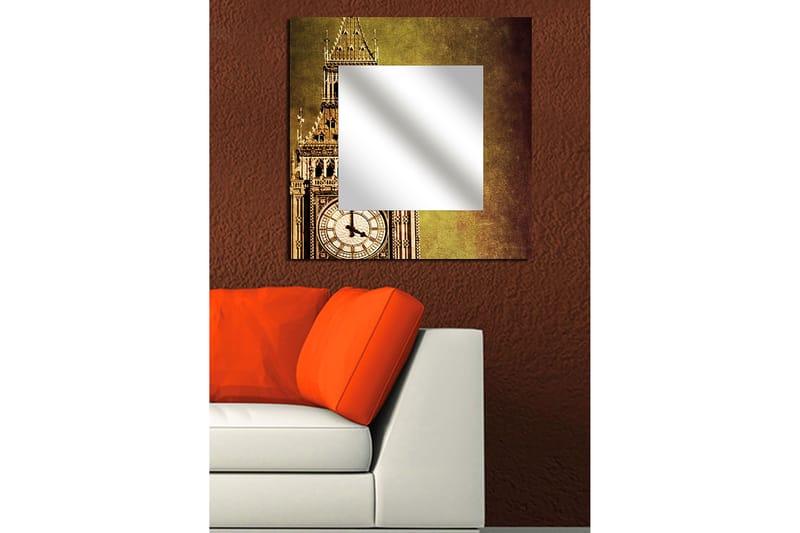 Dekorspegel Krasnaja 50x50 cm City London - Plexiglas/Flerfärgad - Hallspegel - Väggspegel