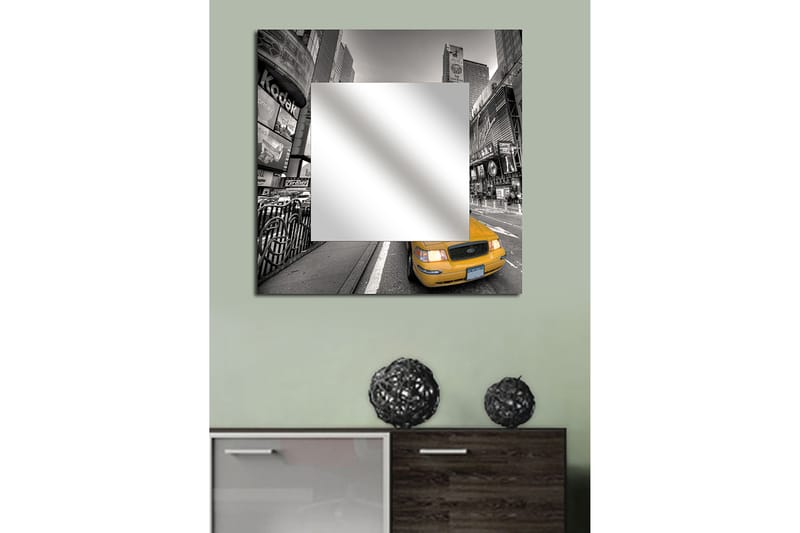 Dekorspegel Krasnaja 50x50 cm City New York - Plexiglas/Flerfärgad - Hallspegel - Väggspegel
