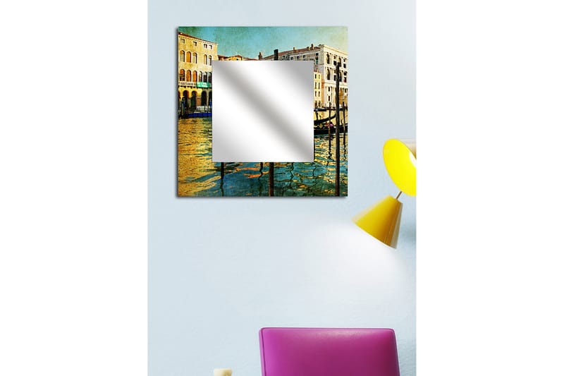 Dekorspegel Krasnaja 50x50 cm City - Plexiglas/Flerfärgad - Hallspegel - Väggspegel