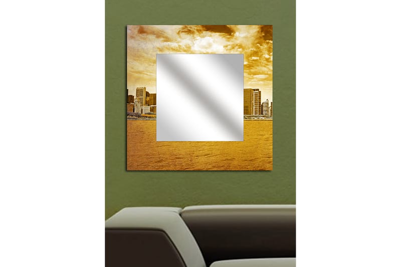 Dekorspegel Krasnaja 50x50 cm City - Plexiglas/Flerfärgad - Inredning - Spegel - Väggspegel
