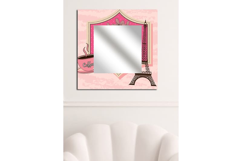 Dekorspegel Krasnaja 50x50 cm City Paris - Plexiglas/Flerfärgad - Inredning - Spegel - Väggspegel