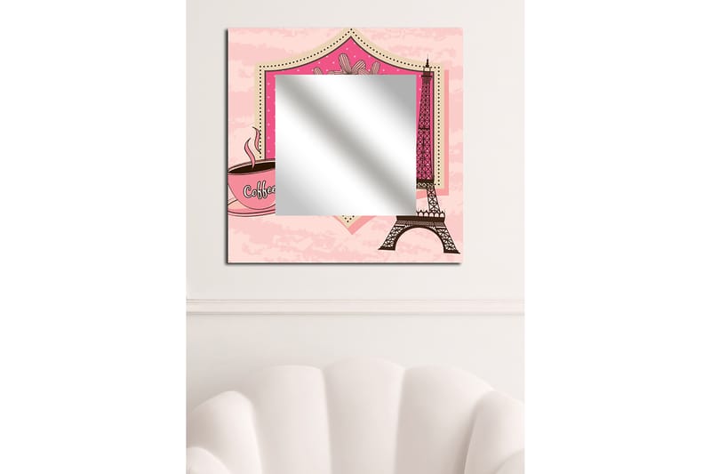 Dekorspegel Krasnaja 50x50 cm City Paris - Plexiglas/Flerfärgad - Hallspegel - Väggspegel