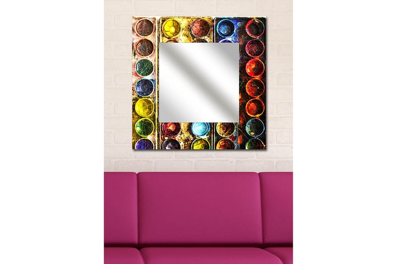 Dekorspegel Krasnaja 50x50 cm Colorful - Plexiglas/Flerfärgad - Hallspegel - Väggspegel