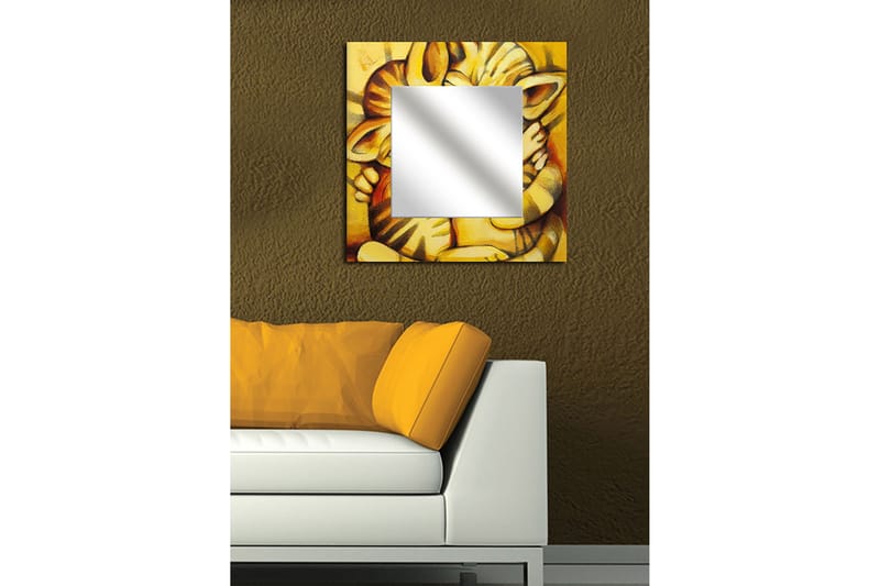 Dekorspegel Krasnaja 50x50 cm Flowers - Plexiglas/Flerfärgad - Inredning - Spegel - Väggspegel
