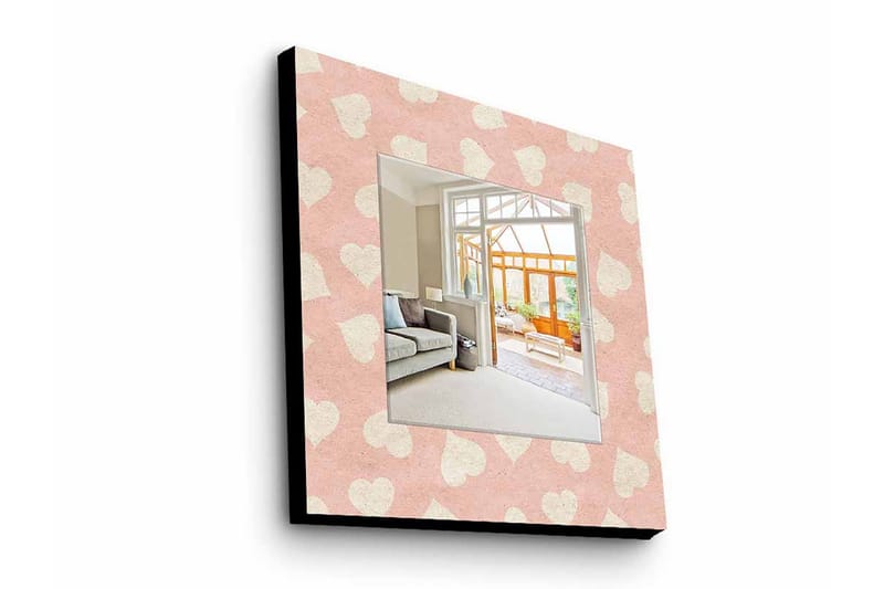 Dekorspegel Krasnaja 50x50 cm Love - Plexiglas/Flerfärgad - Inredning - Spegel - Väggspegel