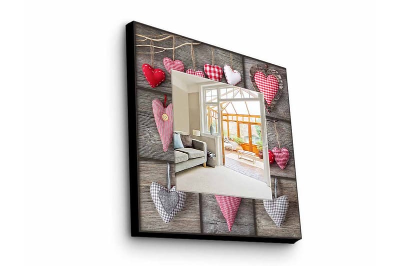 Dekorspegel Krasnaja 50x50 cm Love - Plexiglas/Flerfärgad - Inredning - Spegel - Väggspegel