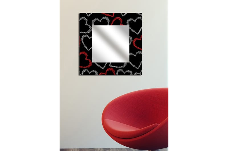 Dekorspegel Krasnaja 50x50 cm Love - Plexiglas/Flerfärgad - Hallspegel - Väggspegel