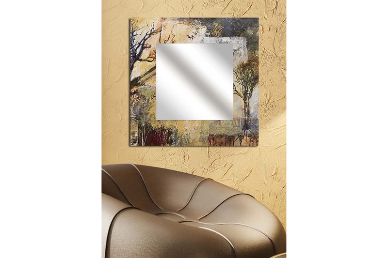 Dekorspegel Krasnaja 50x50 cm Nature - Plexiglas/Flerfärgad - Hallspegel - Väggspegel