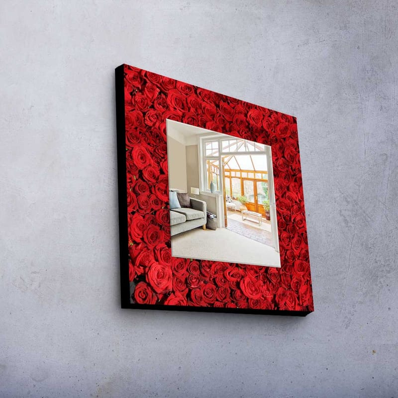 Dekorspegel Kytlym 50x50 cm Christmas - Spegelglas/Tyg/Flerfärgad - Inredning - Spegel - Väggspegel