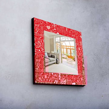 Dekorspegel Kytlym 50x50 cm Christmas - Spegelglas/Tyg/Flerfärgad - Inredning - Spegel - Väggspegel