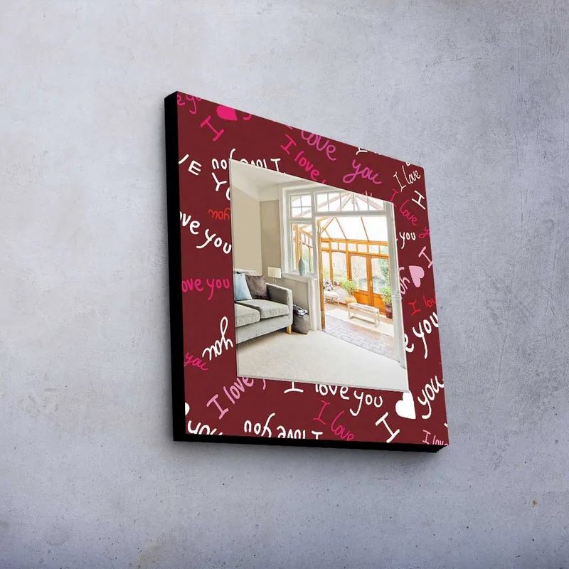 Denisova Dekorspegel 50x50 cm Christmas - Spegelglas/Tyg/Flerfärgad - Inredning - Spegel - Väggspegel