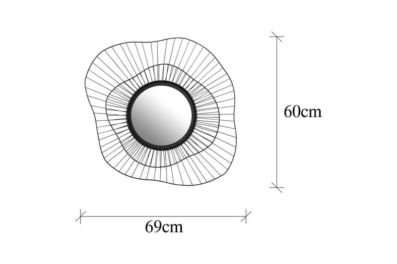 Euro Flora Spegel - Svart - Inredning - Spegel - Väggspegel
