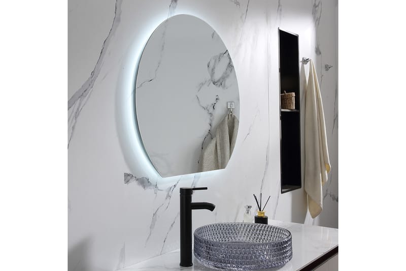 Felicia Spegel med LED-belysning Rund 80 cm Silver - Lyfco - Inredning - Spegel - Väggspegel
