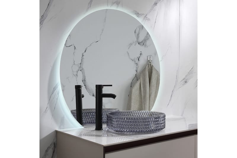 Felicia Spegel med LED-belysning Rund 80 cm Silver - Lyfco - Hallspegel - Väggspegel