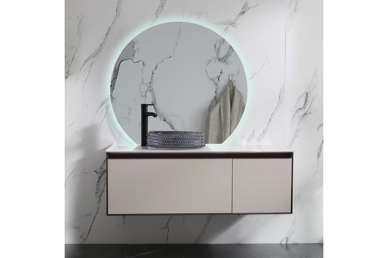 Felicia Spegel med LED-belysning Rund 80 cm Silver - Lyfco - Inredning - Spegel - Väggspegel