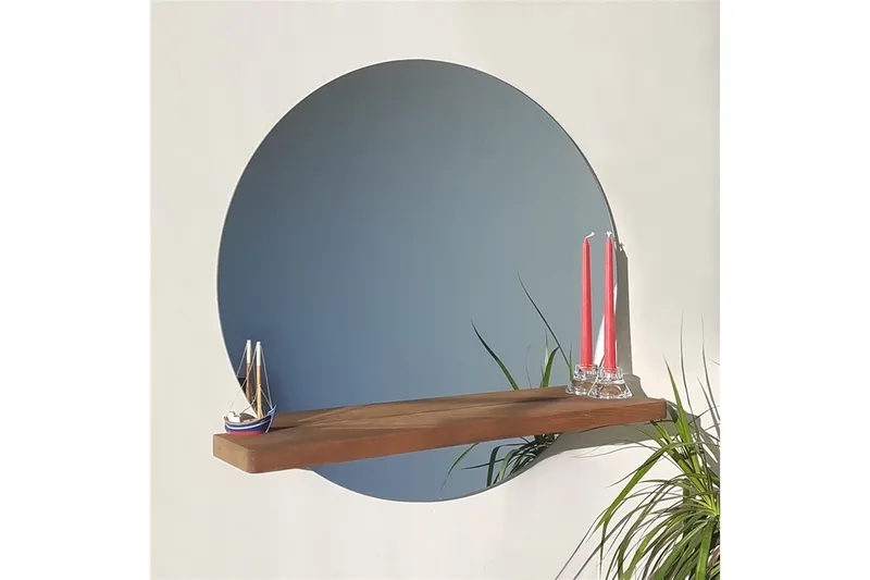 Marmol Dekorationsspegel 70 cm - Valnöt - Inredning - Spegel - Väggspegel