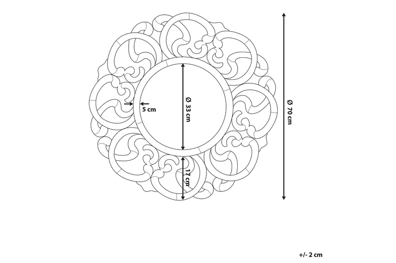 Mornai| Spegel 70 cm - Silver - Inredning - Spegel - Väggspegel