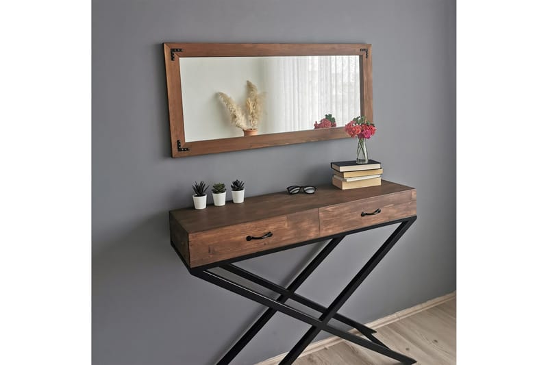 Oluwatise Dekorationsspegel 110 cm - Valnöt - Inredning - Spegel - Väggspegel