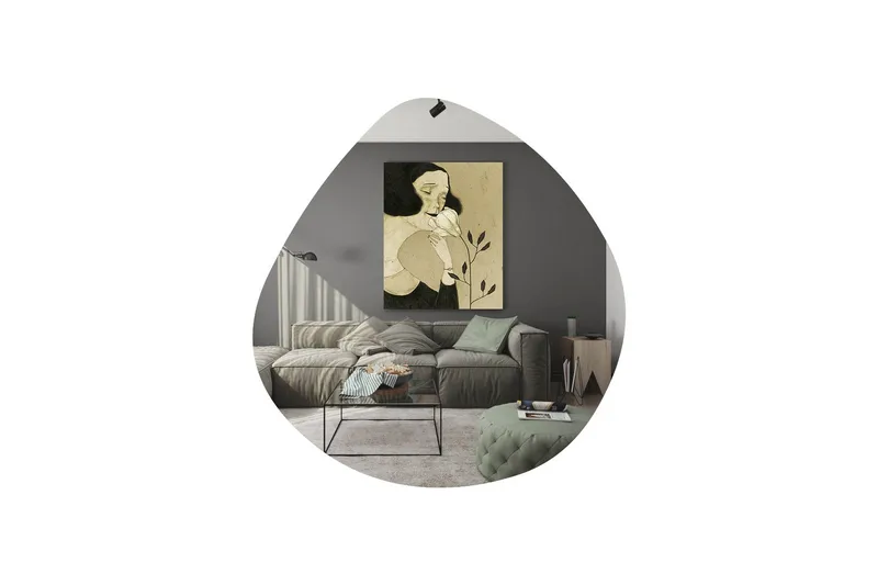 Omilo Spegel 60 cm Asymmetrisk - Svart - Inredning - Spegel - Väggspegel