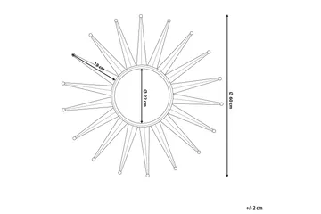Perelli Spegel 60 cm - Guld - Inredning - Spegel - Väggspegel