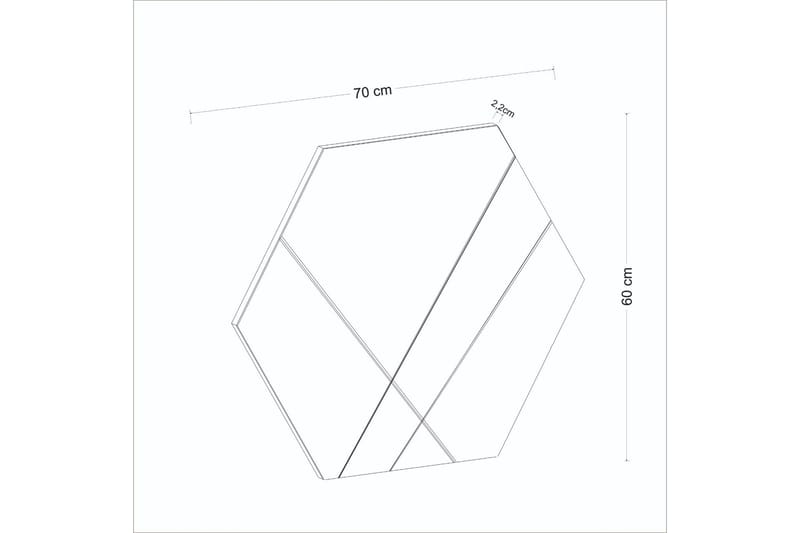 Rubby Spegel 70 cm Rektangulär - Vit - Inredning - Spegel - Väggspegel