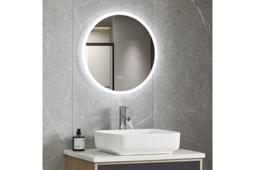 Rund badrumsspegel med LED-belysning 60 cm Krom - Lyfco - Inredning - Spegel - Väggspegel