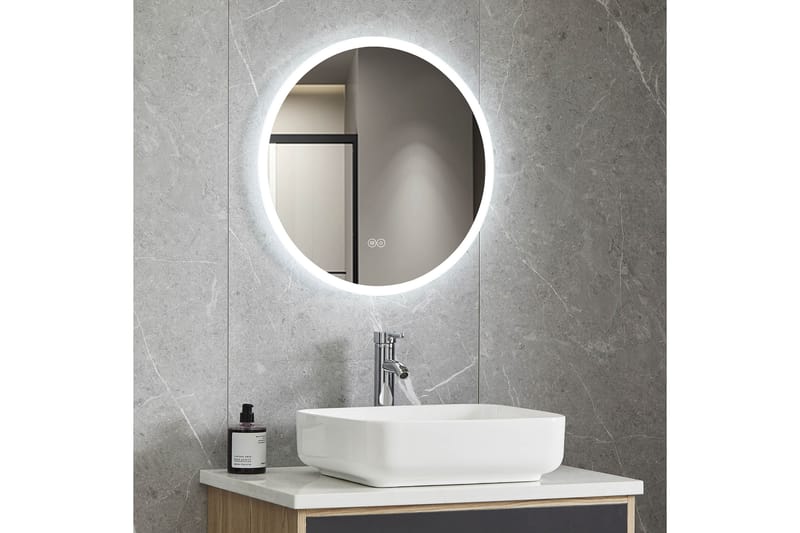 Rund badrumsspegel med LED-belysning 60 cm Krom - Lyfco - Inredning - Spegel - Väggspegel