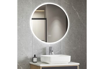 Rund badrumsspegel med LED-belysning 60 cm Krom - Lyfco - Inredning - Spegel - Väggspegel