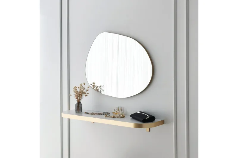 Samtens Spegel 75 cm Rektangulär - Guld - Inredning - Spegel - Väggspegel