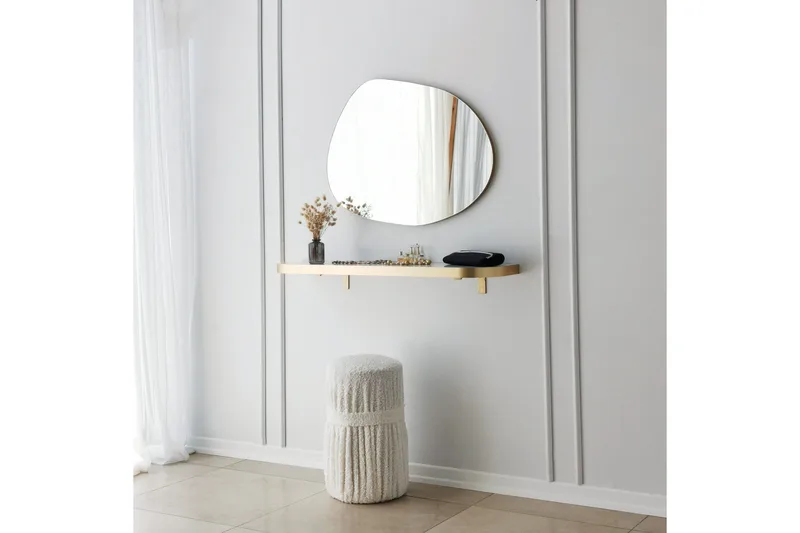 Samtens Spegel 75 cm Rektangulär - Guld - Inredning - Spegel - Väggspegel