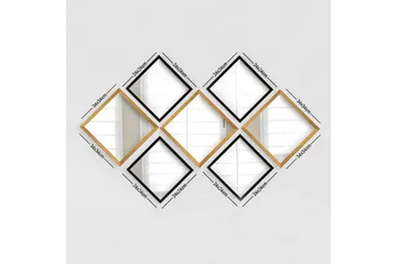 Sarata Spegel - Guld/Silver/Svart - Inredning - Spegel - Väggspegel