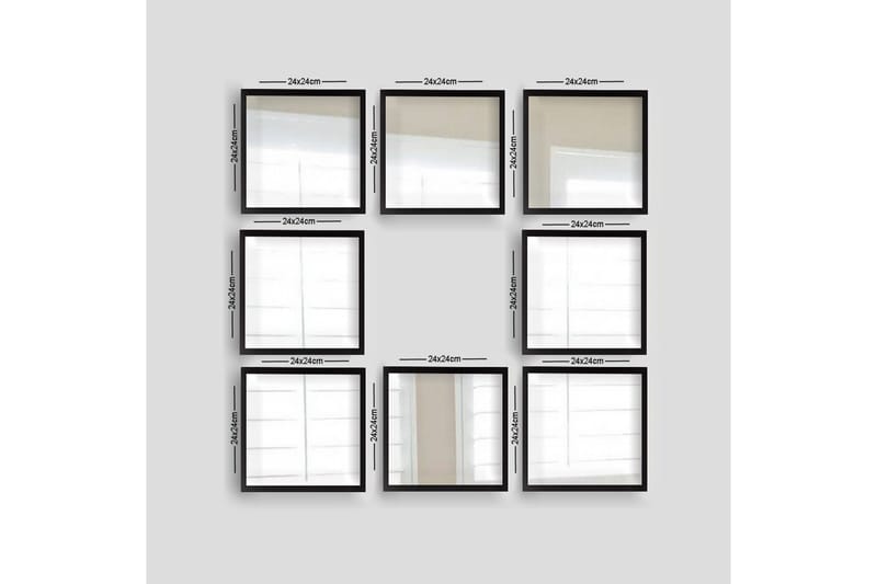 Sarata Spegel, Silver/Svart