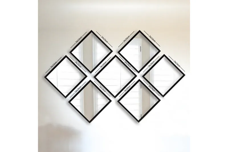 Sarata Spegel, Silver/Svart