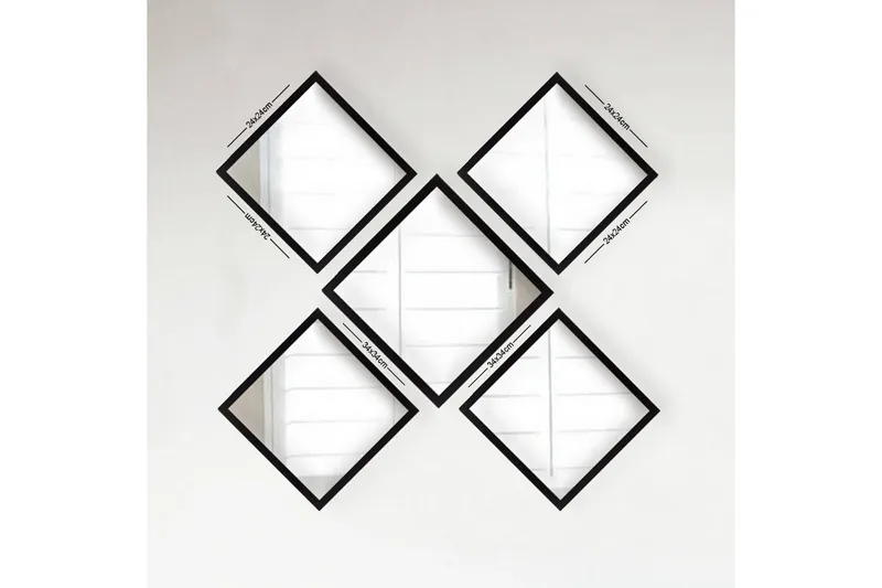 Sarata Spegel, Silver/Svart