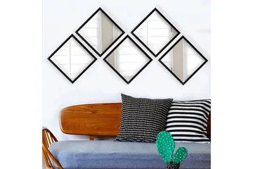 Sarata Spegel - Silver/Svart - Inredning - Spegel - Väggspegel