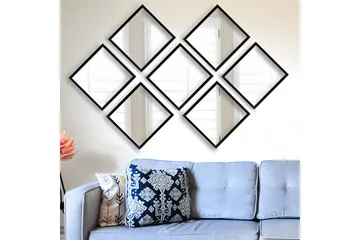 Sarata Spegel - Silver/Svart - Inredning - Spegel - Väggspegel