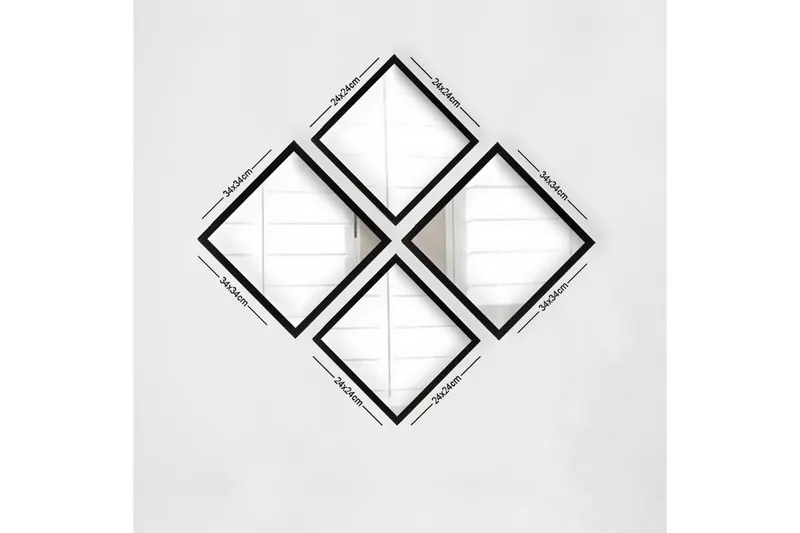 Sarata Spegel, Silver/Svart