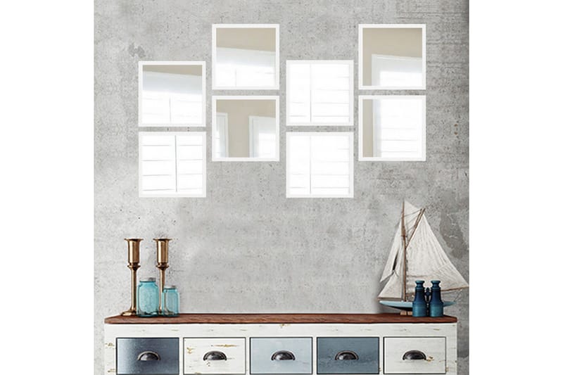 Sarata Spegel - Vit/Silver - Inredning - Spegel - Väggspegel