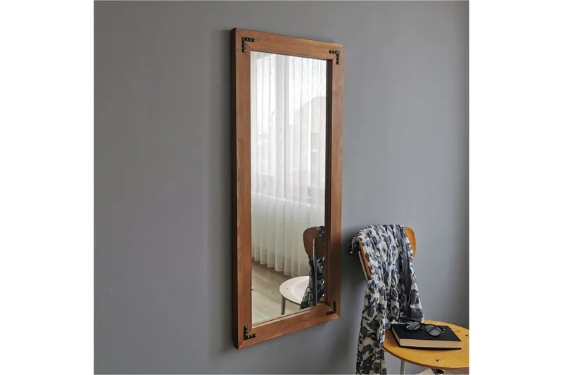 Shakeil Dekorationsspegel 50 cm - Valnöt - Inredning - Spegel - Väggspegel