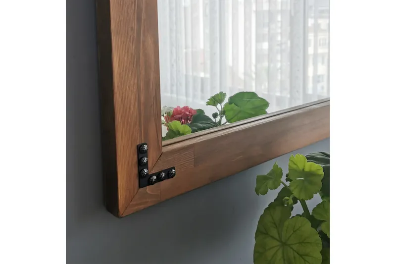 Shakeil Dekorationsspegel 50 cm - Valnöt - Inredning - Spegel - Väggspegel