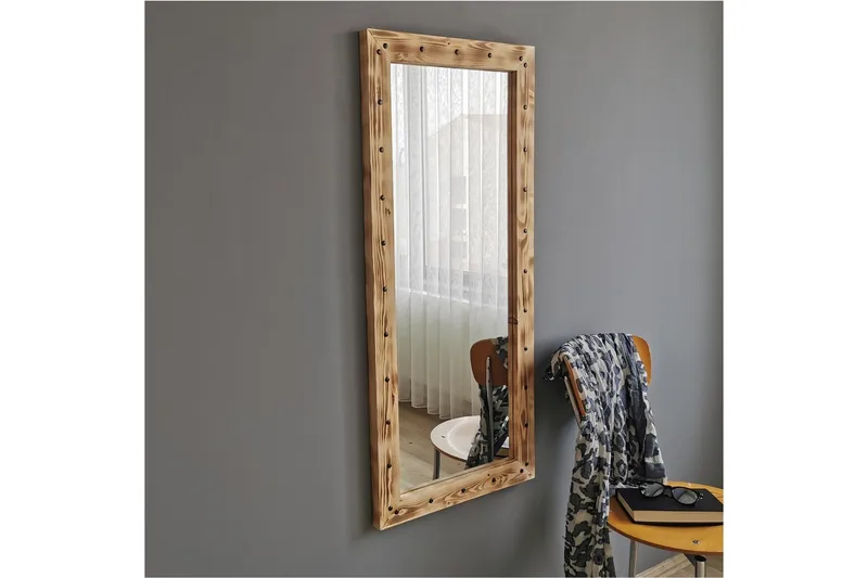 Sheritha Dekorationsspegel 50 cm - Valnöt - Inredning - Spegel - Väggspegel