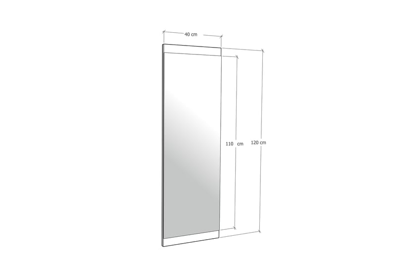 Spegel 40x120 cm - Valnöt - Inredning - Spegel - Väggspegel