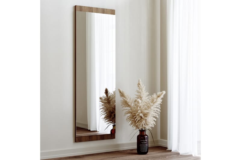 Spegel 40x120 cm - Valnöt - Hallspegel - Väggspegel