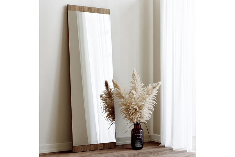 Spegel 40x120 cm - Valnöt - Hallspegel - Väggspegel