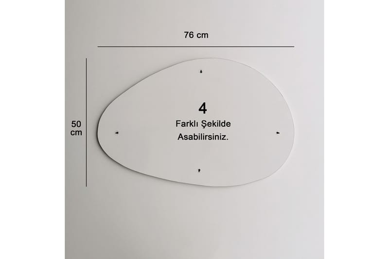 Spegel 50x76 cm - Svart - Hallspegel - Väggspegel