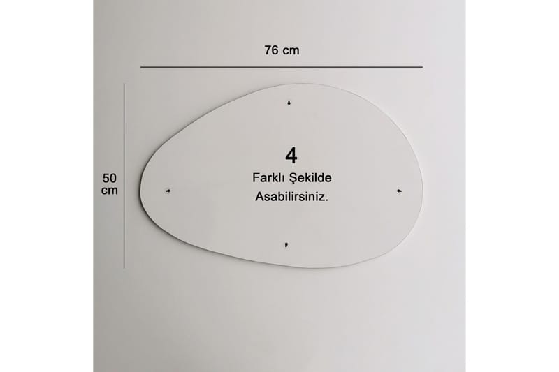 Spegel 50x76 cm - Svart - Inredning - Spegel - Väggspegel