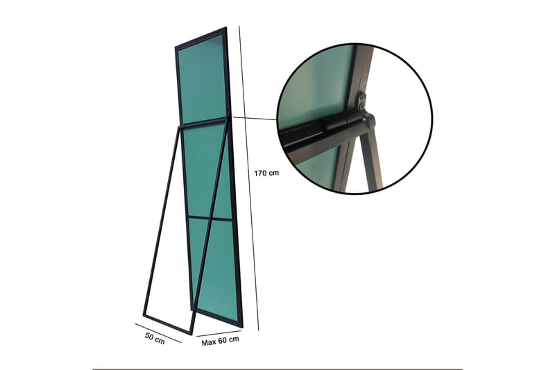 Spegel 60x50 cm - Svart - Inredning - Spegel - Väggspegel