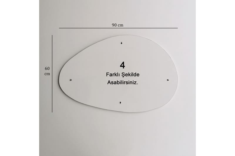 Spegel 60x90 cm - Svart - Inredning - Spegel - Väggspegel